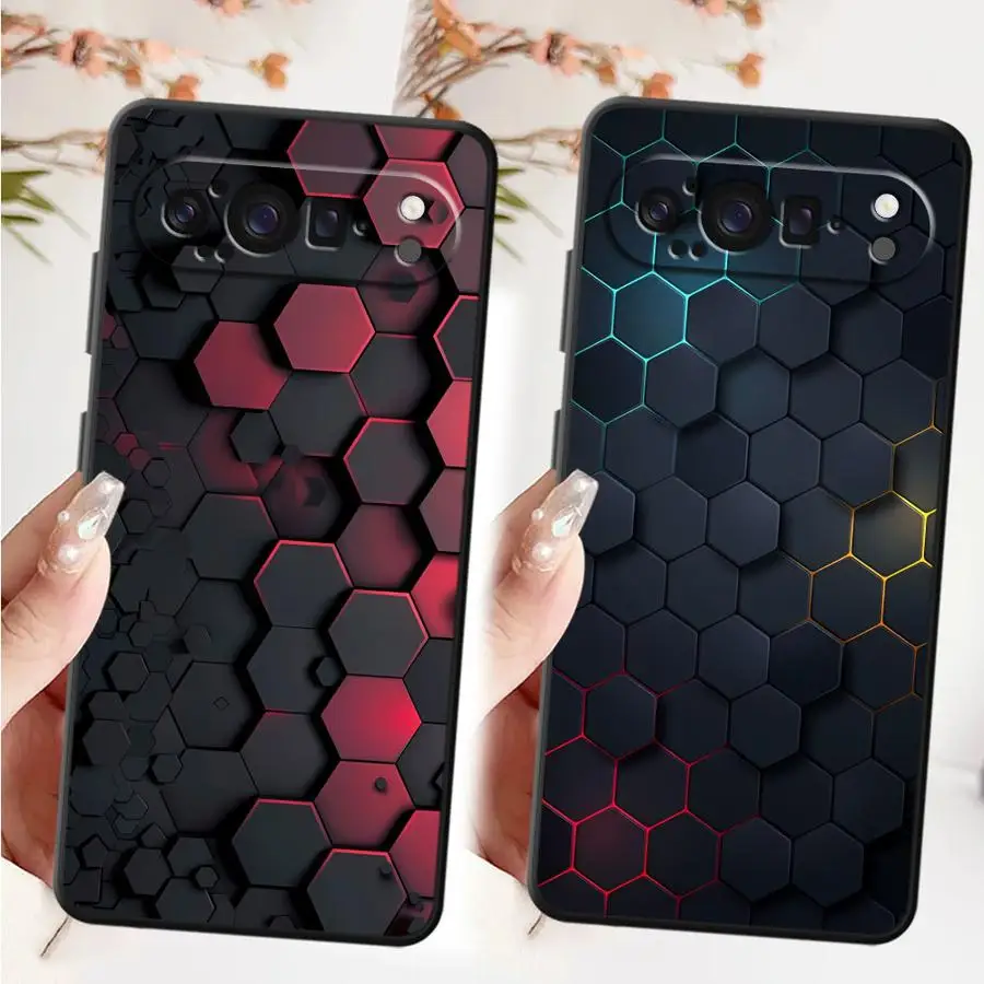 Sleek Black Carbon Fiber Phone Case - Durable Soft Shell Design