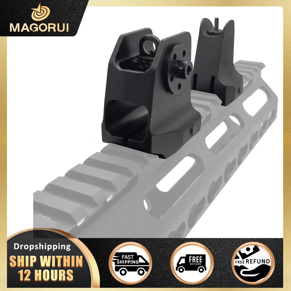 Tactical Rail Mount Fixed Front Iron Sight Weaver Picatinny 20mm Rail Hunting 