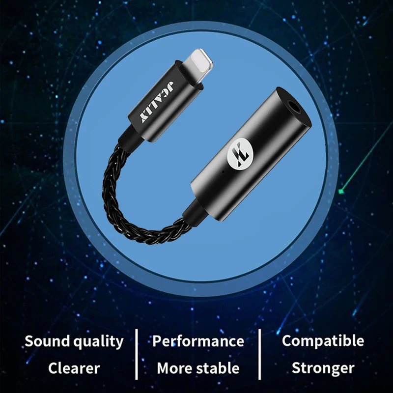 JCALLY CS43131 Digital Audio DAC Light-ning to 3.5mm DAC For iPhone IOS Type-C to 3.5mm USB DAC For Android 32bits/384kHz DSD256