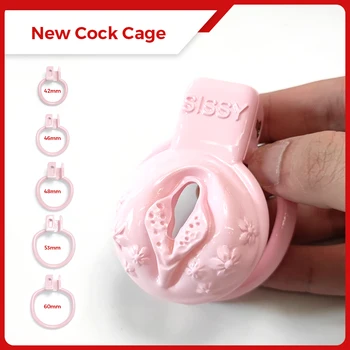 Sissy BDSM Pussy Vaginal Cock Cage Small Male Chastity Devices Bondage Lock Slave Penis Ring Sex Shop 18+ Gay Ladyboy Sex Toys 1