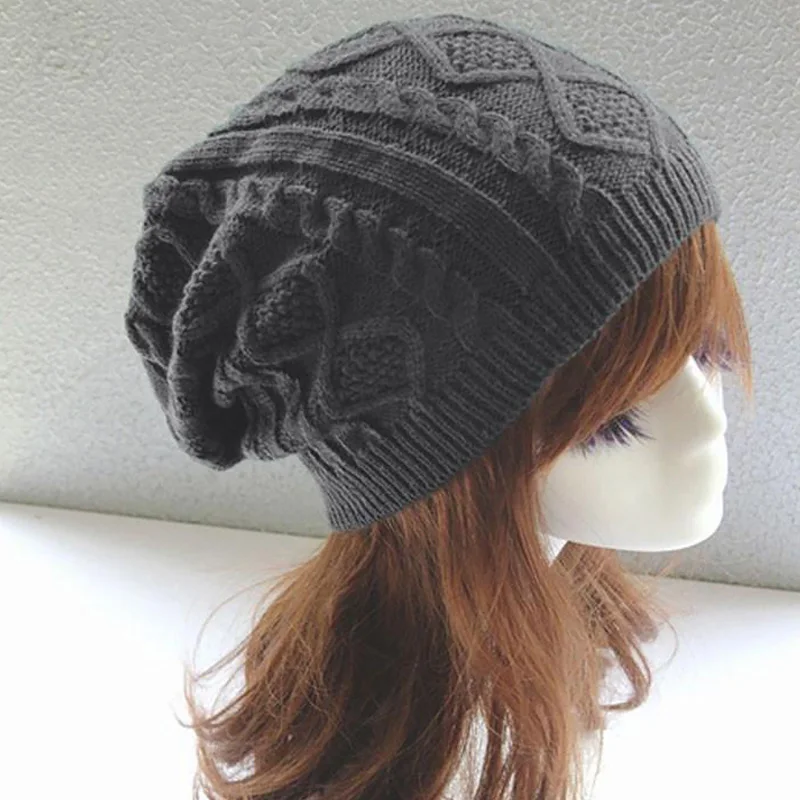 Winter Women Beanies Knitted Hat Cotton Twist Pattern Caps Autumn Warm Thick Outdoor Fashion Casual Soft Knitted Hats 3
