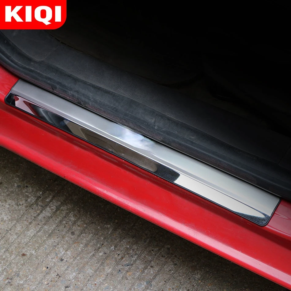 Car Door Sill Scuff Plates Protection Cover Fit for Ford New Fiesta 2009-Accessories 4pcs/set Stainless Steel