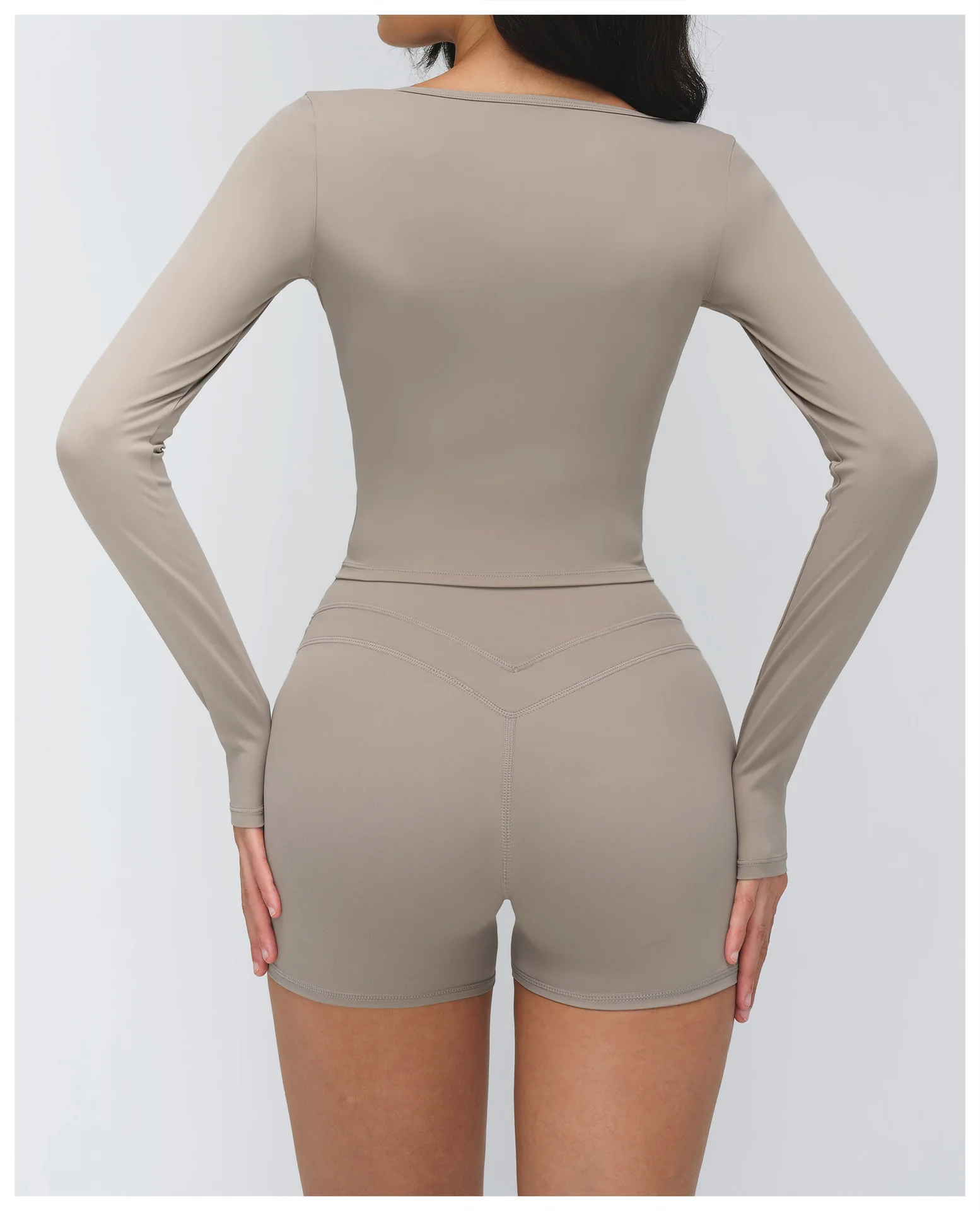 Haut Yoga Femme Manches Longues Col V