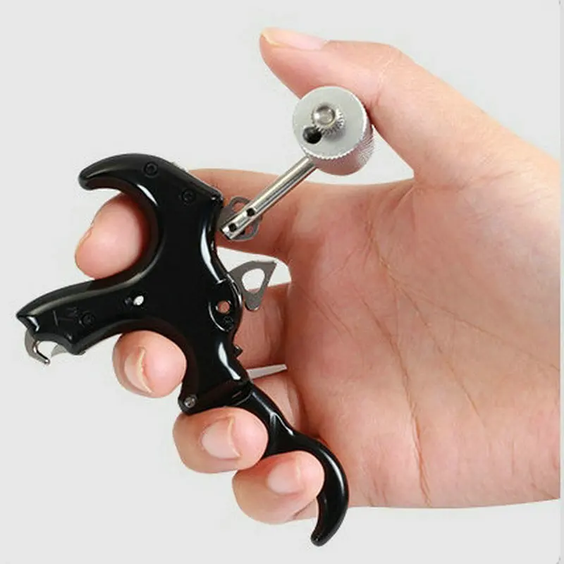 1pc Archery Compound Bow Release Thumb Caliper Trigger 3/4 Finger Grip Left/Right Hand Adjustable Shooting Accessories