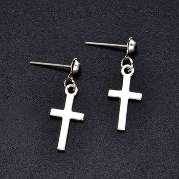 여성 크로스 귀걸이 패션 펑크 크로스 펜던트 연골 드롭 매달려 귀걸이 쥬얼리, Aretes De Mujer Modernos 2020