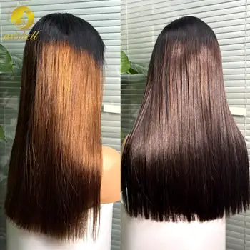 300% Density 2X6 12A Double Drawn Bone Straight Human Hair Wigs Transparent Lace Closure Colored Straight Hair Wigs For Women 1