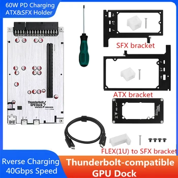 미니 GPU 도크 그래픽 카드, USB3.0 확장 도크, 썬더볼트 호환, 썬더 3/4 PD 60W 40Gbps, ATX SFX 브래킷 포함, TH3P4G3