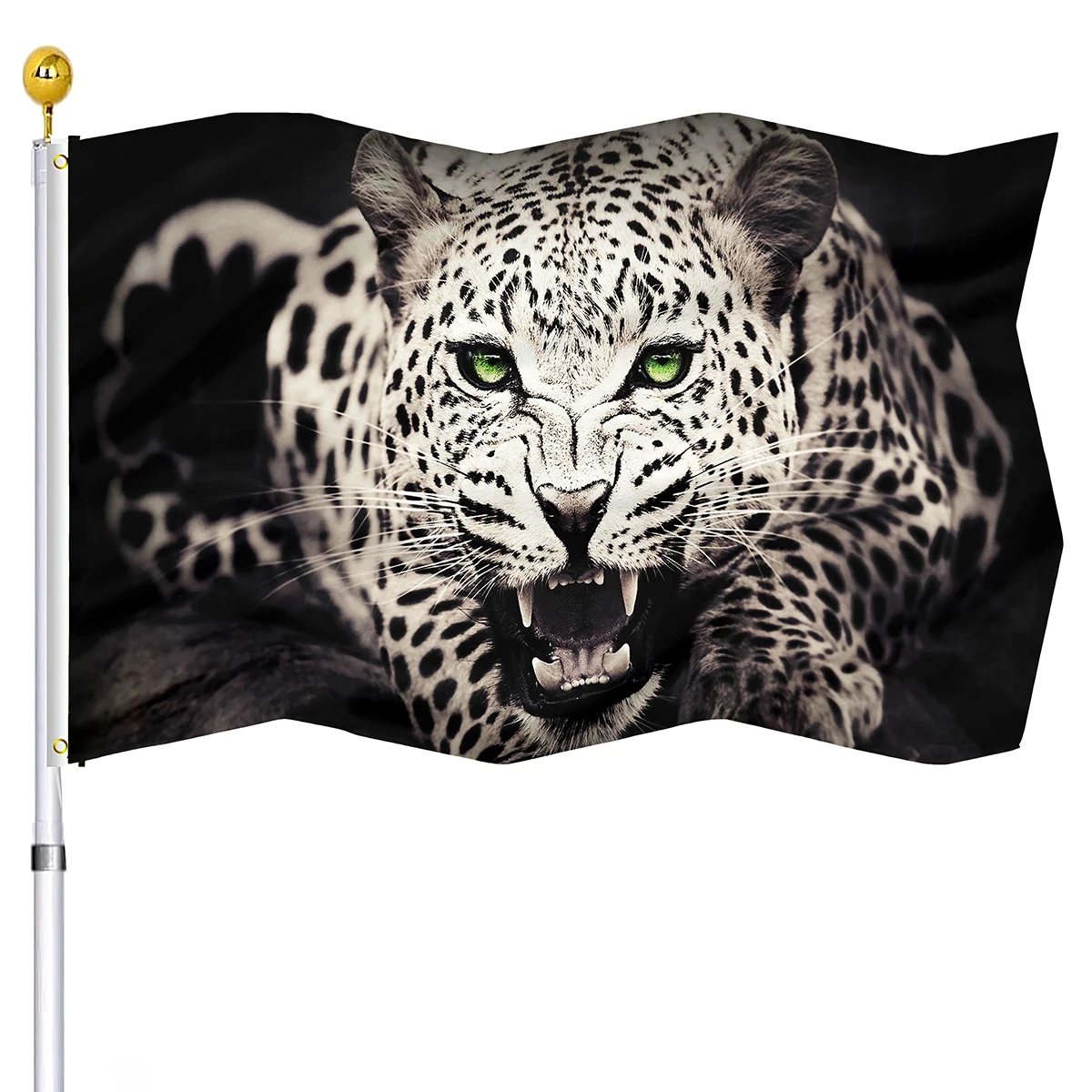 

Roaring Leopard Flag Vivid Color Double Stitched Flags Banner with Brass Grommets for Home Indoor and Outside Decor Panther Flag