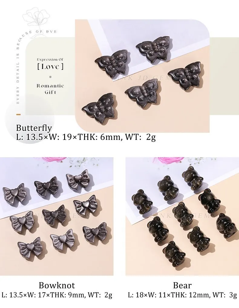 1 Pc Natural Stone Gold Silver Obsidian Carved Bead Cat Paw Pixiu Animals Cute Bead With Hole For Jewelry Making Diy Necklace