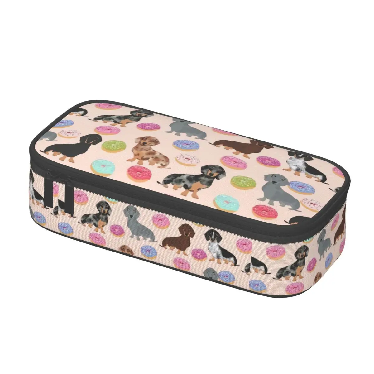 Dachshund Badger Dog Florals Cute Pencil Cases Large Capacity Sausage Animal Pencil Bag Pouch Students Stationery