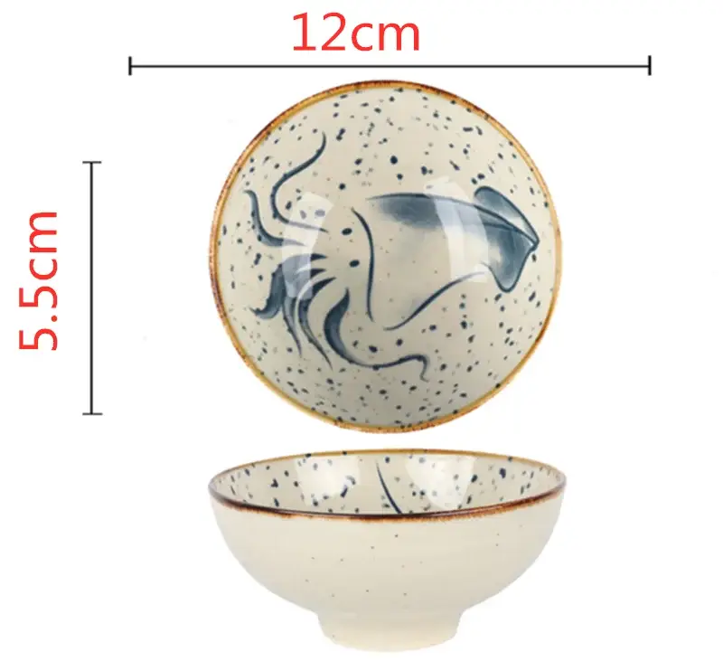Japanese household ceramic rice bowl noodle soup dessert bowl Korean ice bowl creative retro tableware hat bowls zero waste - Image 8