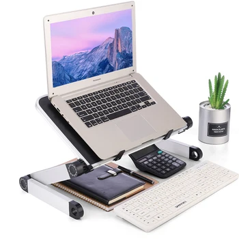 Bureau d'ordinateur Portable pliant réglable, 1 unité, pour Table de lit, refroidisseur pour ordinateur Portable, support de ventilateur, Table d'ordinateur, bureau