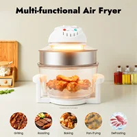 110V 17.96Qt Visual Air Fryer 1200-1400W 360° Hot Air Circulation Oil-Free Cooker with Grill Rack for Home Kitchen 5