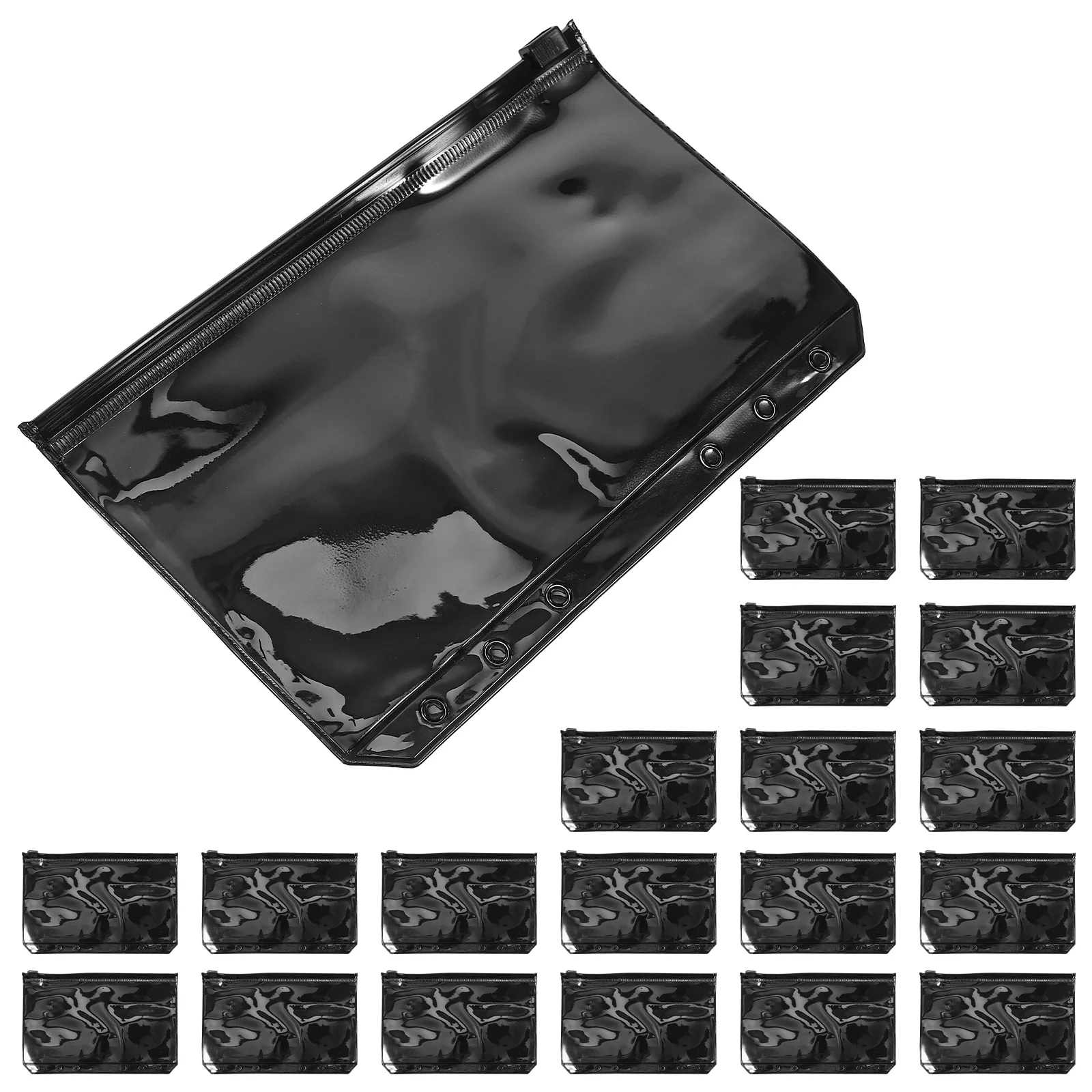 20 Pcs Loose Leaf Zipper Bag Pvc Zipper Pouch Binder Clips Reusable Pouches Bill