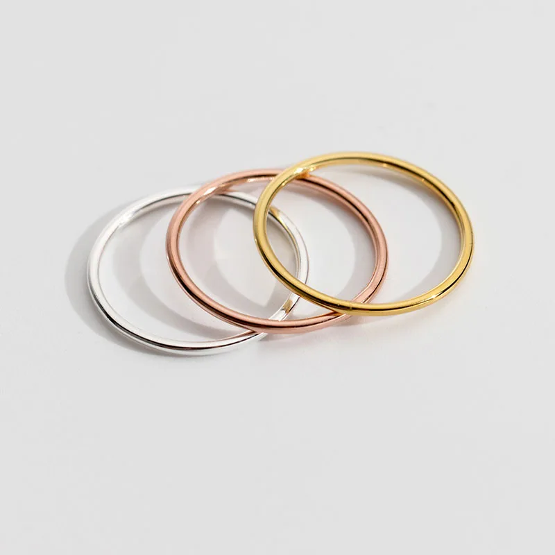 Silver Rings Silver Ring 925 Sterling Silver Line Round Adjustable Ring For Fashion Women Classic Fine Jewelry Minimalist Accessories Gift