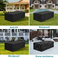 Patio Table Chair Cover Heavy Duty 600D UV Resistant Waterproof Snow Protection for Outdoor Furniture Rectangular Dining Table 2