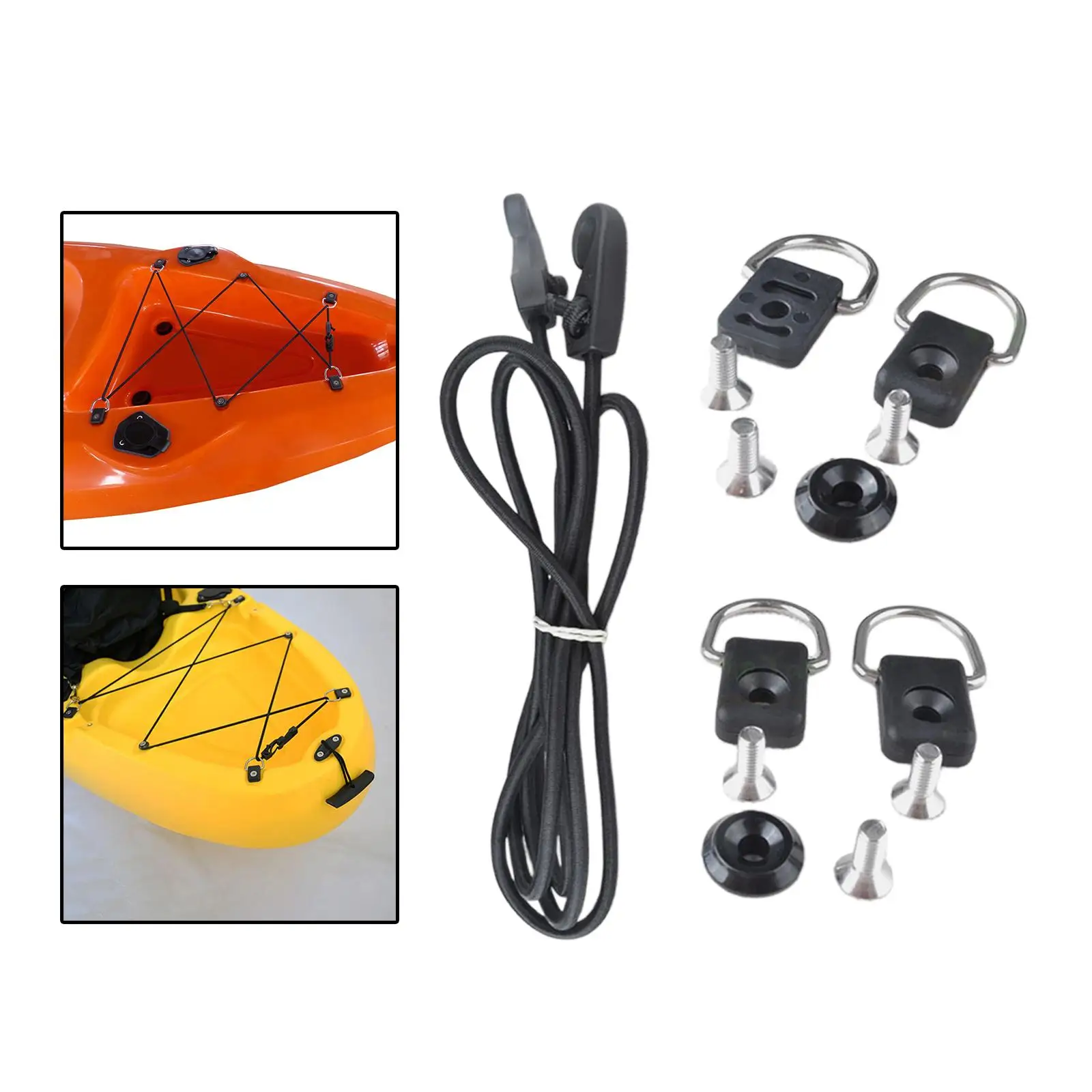 

Kayak D Rings Elastic Bungee Shock Cord Safety Deck Loop for Outfitting Boat