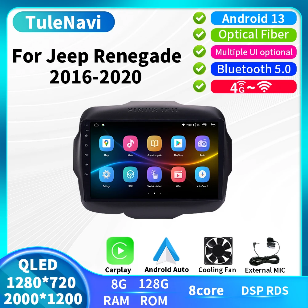4G Lte Wifi Dsp Autoradio Per Jeep Renegade 2016 - 2020 Android Auto Video Multimedia Player Carplay 2Din Dvd Autoradio Gps