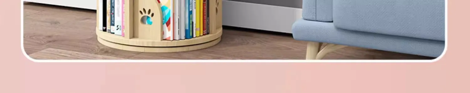 Description Picture 6 of itemRotating Corner Bookcase Storage Organizers Small Magazine Bookshelf Library Wooden libreria scaffale home furniture