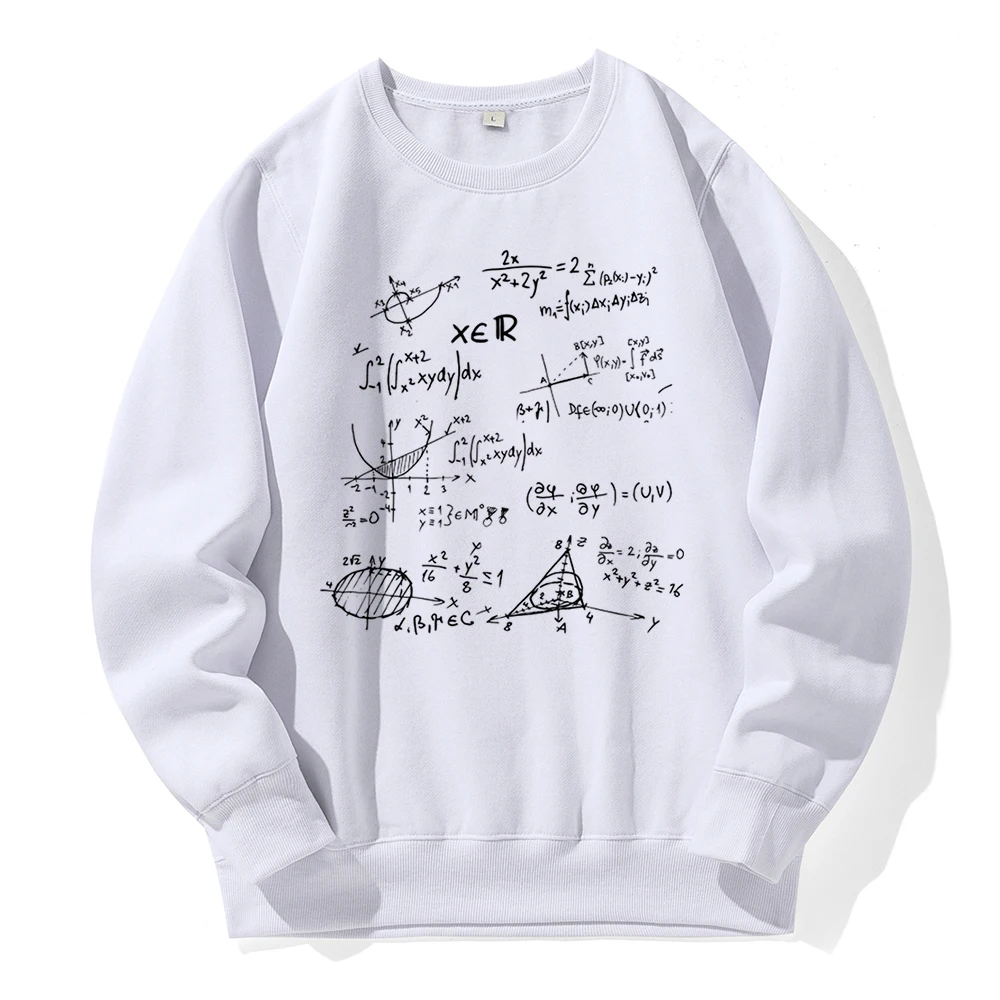 

Mathematical Formula Print Men Hoodies Crew Neck Basic Warm Hoody Loose Oversized Fleece Hoodie O-Neck Casual All Match Clothing