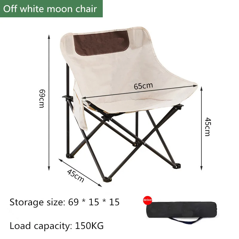 Folding chair outdoor foldable moon chair camping picnic dining fishing tools portable high load-bearing