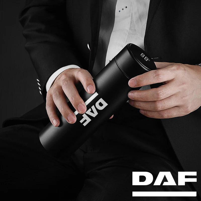 DAF cf lf van XF 95 105 트럭용 자동차 부품, 스마트 디지털 보온병 온도, 스테인레스 스틸 커피 머그잔