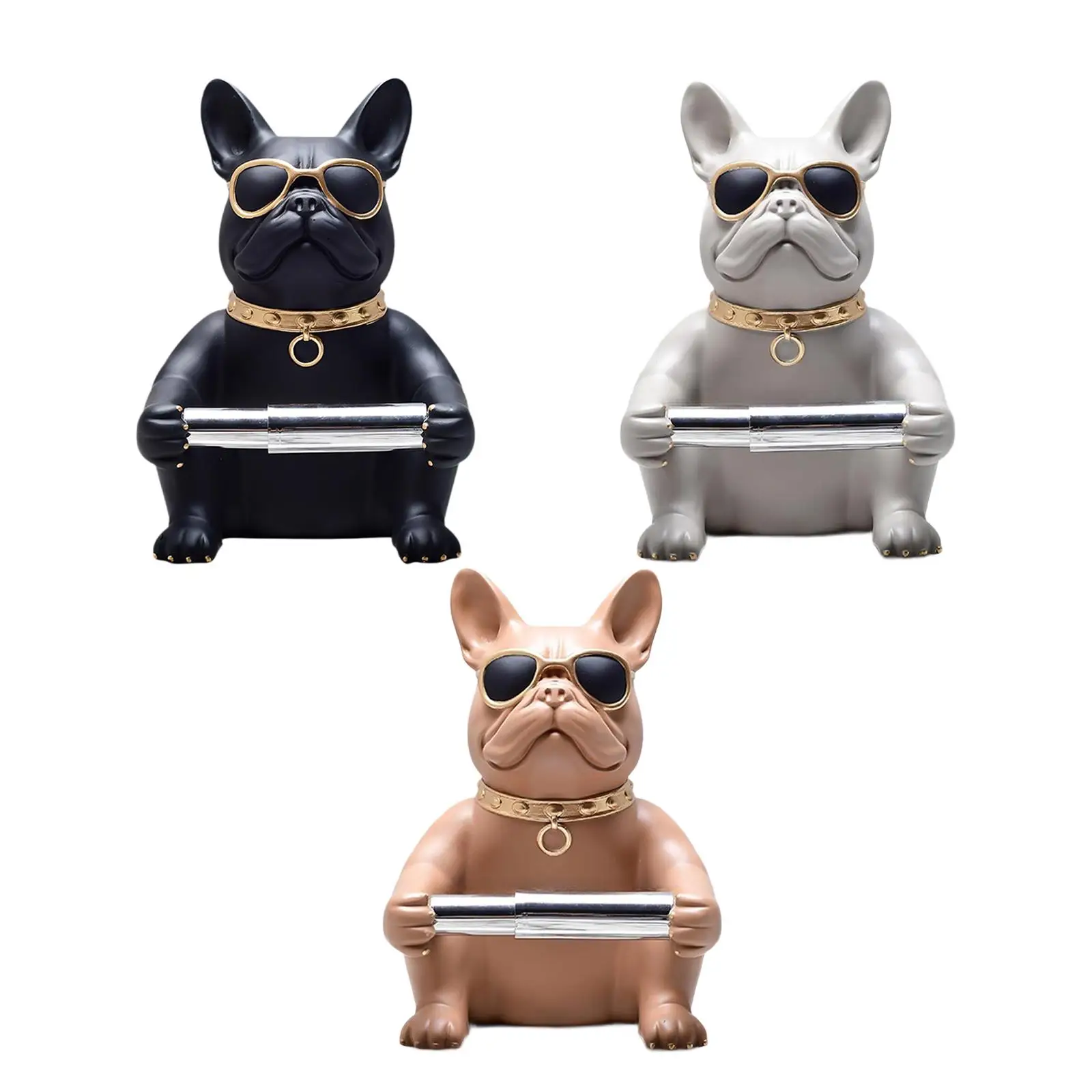 Toilet Paper Holder Decor Puppy Figurine Tissue Paper Roll Dispenser for Bathroom Storage Countertops Toilet Restaurant Home