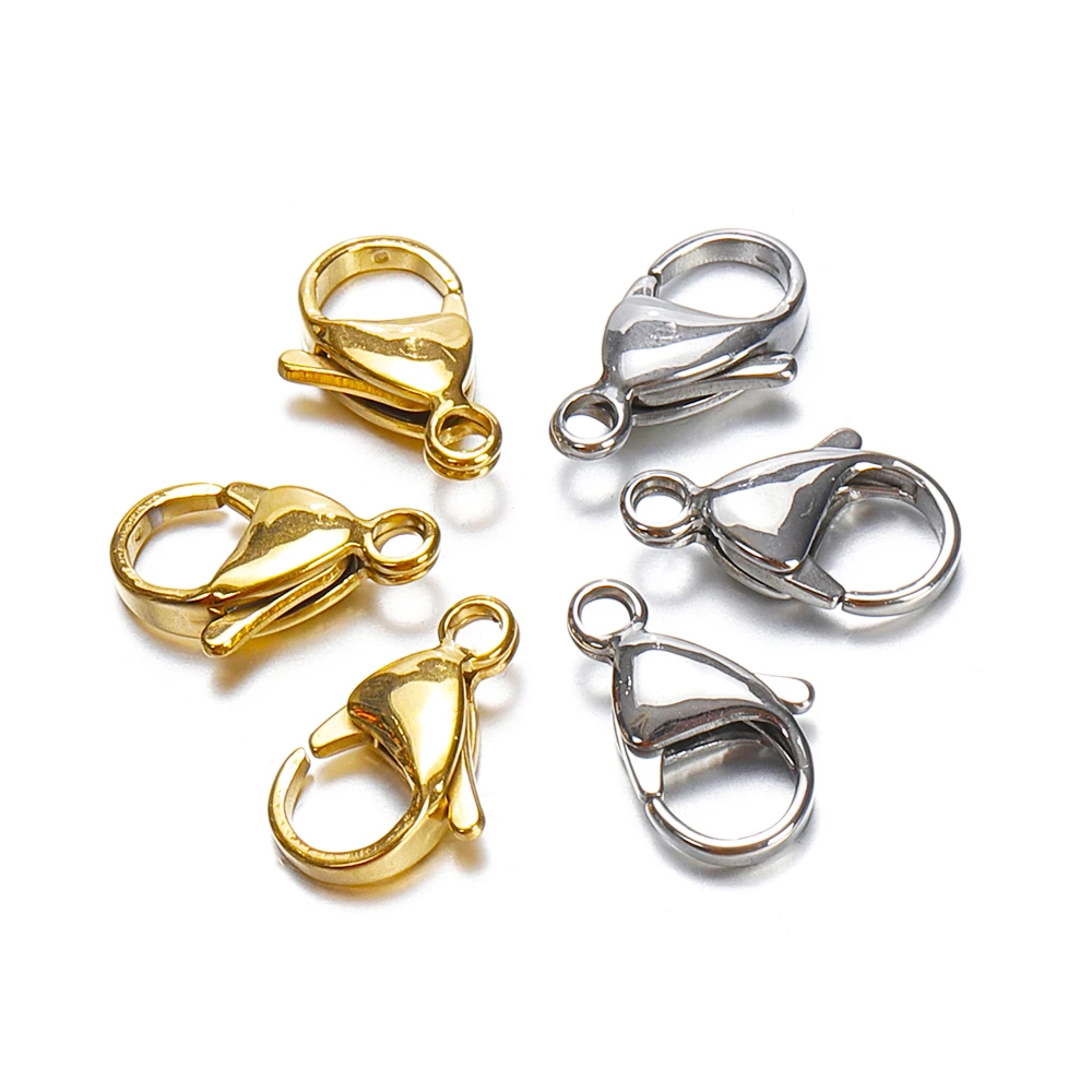 20pcs Lobster Claw Clasps 9-15mm Grade A 304 Stainless Steel