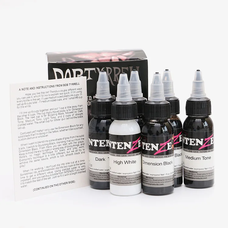 6 Colors Kit Tattoo Artist Ink Set Tattoo & Body Art Permanent Makeup Microblading Pigment tools1 Oz(30ML)