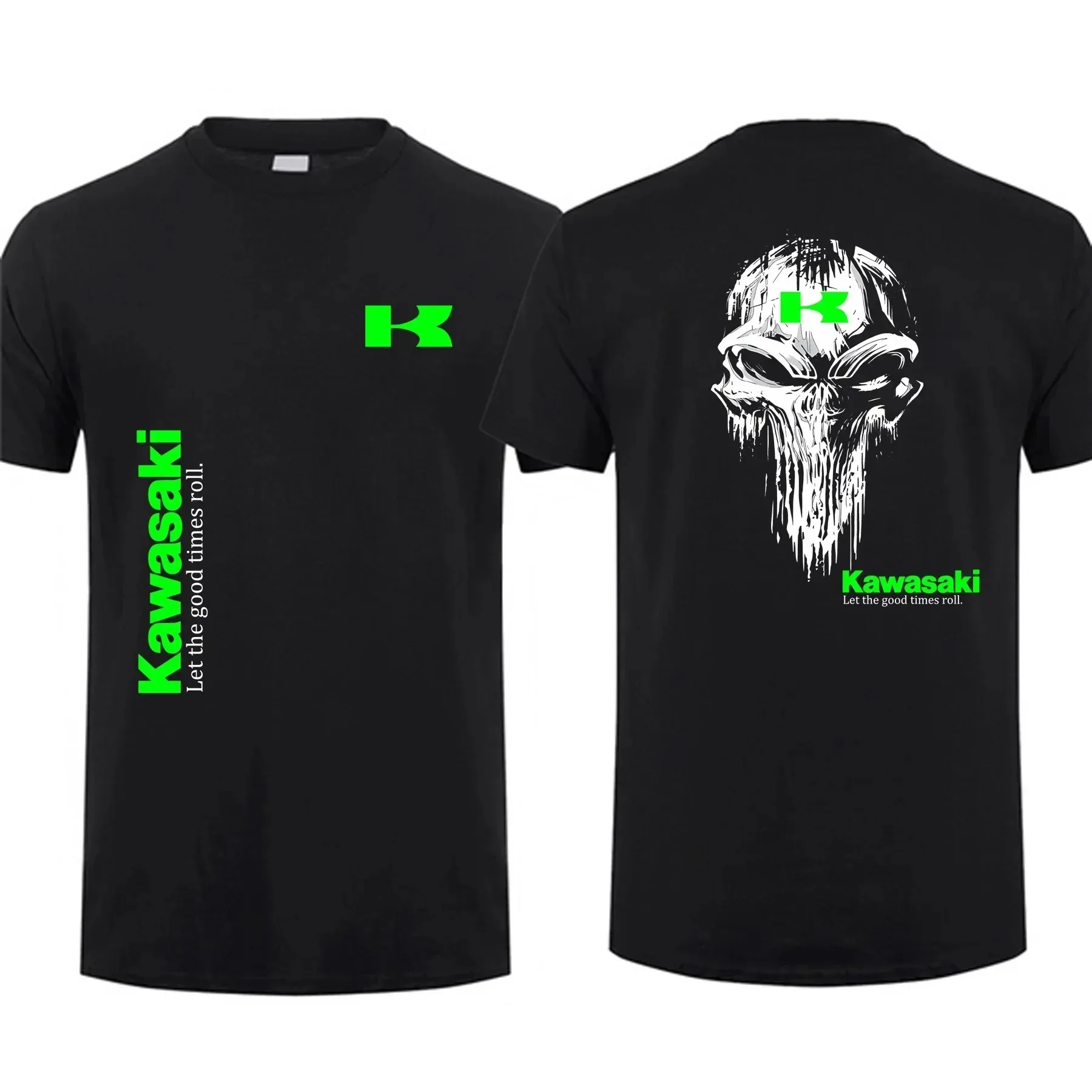 Men Sports Tops T Shirts Casual Kawasaki Racing Team Demon Claw Graphic Oversized Sports Breathable Streetwear S-4XL