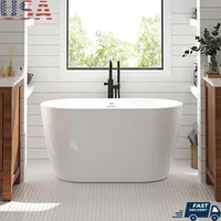 47" Acrylic Freestanding Bathtub Graceful Oval Design cUPC Certified Drain Kit Lightweight & Durable Available in Multiple 1