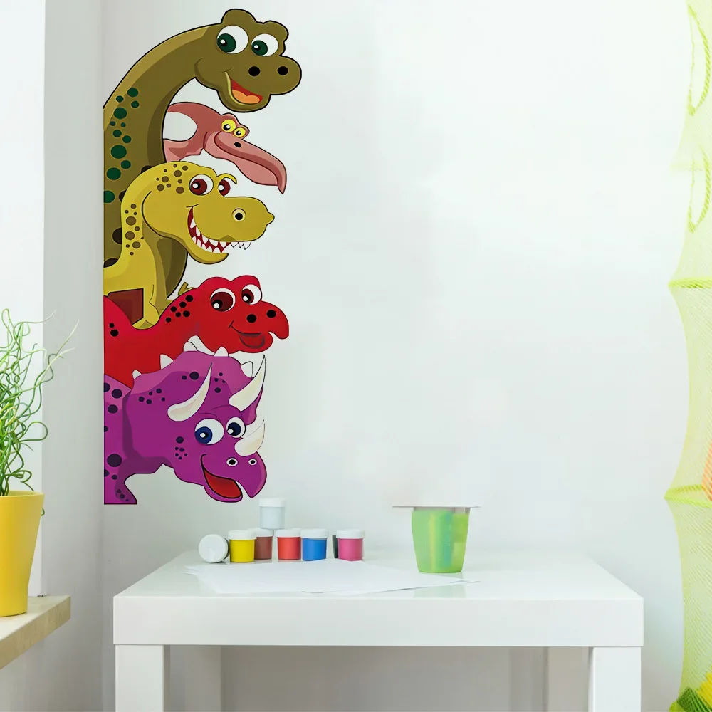 Funny Probe Dinosaur Room Decor Wall Stickers Kids Bedroom Living Room Children Nursery Mural Wall Art