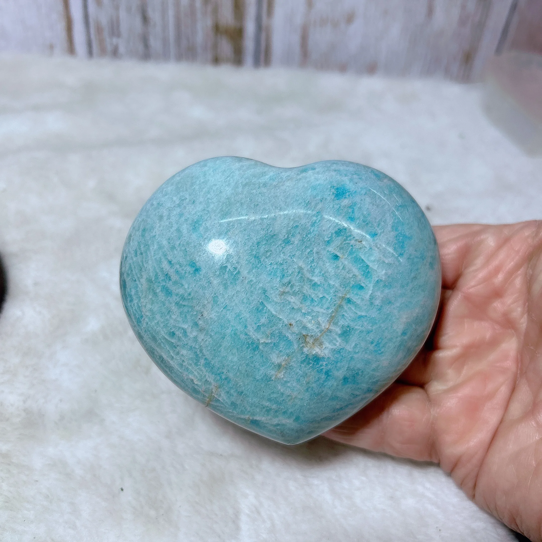 High Quality Natural Crystal Amazonite Heart Flashy Gemstones Healing Polished Mineral Energy Home Decorations Gift 6