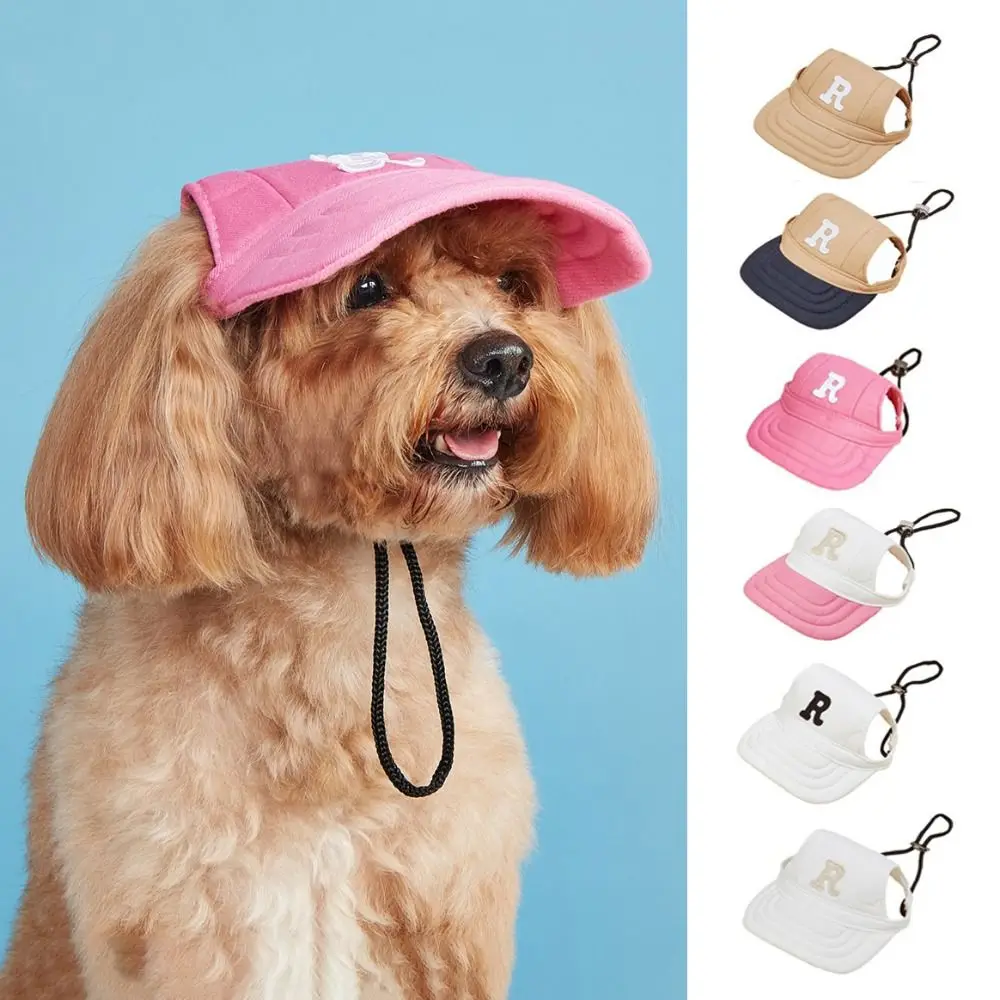 Dog Bonnet Cap Embroidered Dog Sport Letter Cap Adjustable