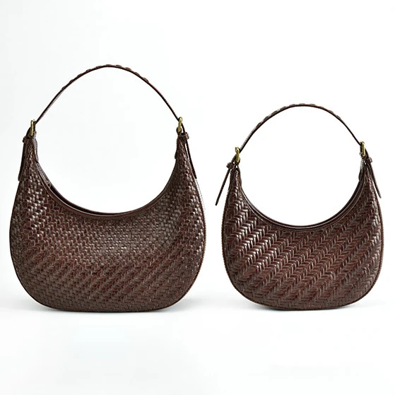 

Vintage Elegant Underarm Women Bags Handmade Woven Bolsas Feminina Genuine Leather Handbags 2024 New Trendy Bolsos Mujer