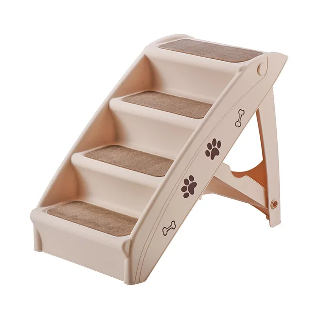 Infans Folding Plastic Pet Steps, Steps Dog Stairs For High Beds