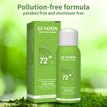 LUNOON Whole Body Deodorant Spray 100ml - Multi-Use for Underarms, Feet & More, 72-Hour Odor Control & Freshness 1