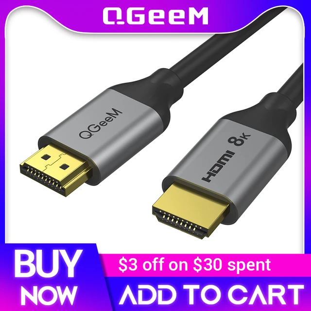 QGeeM 8K HDMI Cable HDMI 2.1 Wire for Xiaomi Xbox Serries X PS5 PS4  Chromebook Laptops 120Hz HDMI Splitter Digital Cable Cord 4K