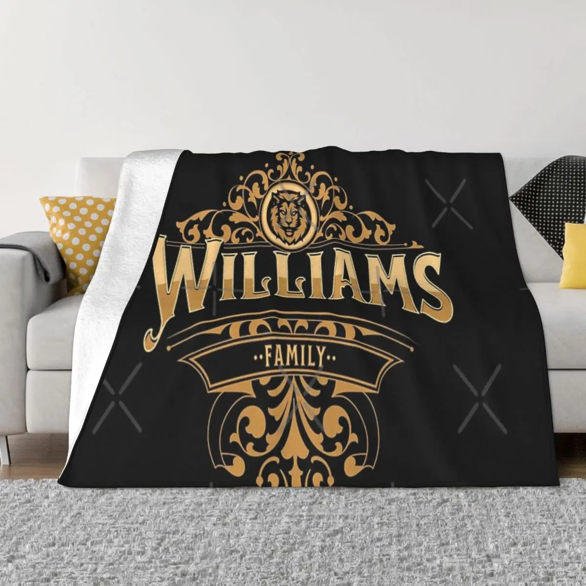 Williams Family Coat Of Arms O Crest Williams Coperta Copriletto Sul Letto Ragazza Divano Letto