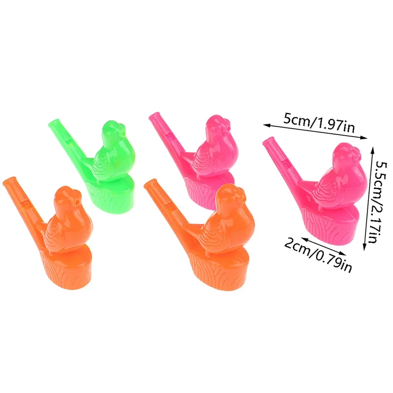 5Pcs Novelty Water Bird Whistle Colorful Plastic Party Whistles For Kids Musical Instrument Toy Noise Maker Toys