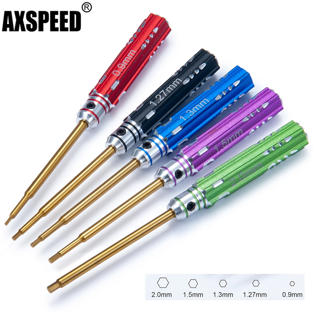 Axspeed Mini 0.9/1.27/1.3/1.5/2.0Mm Cacciavite Esagonale In Metallo Per 1/24 Axial Scx24 Tamiya Rc Crawler Car Tools
