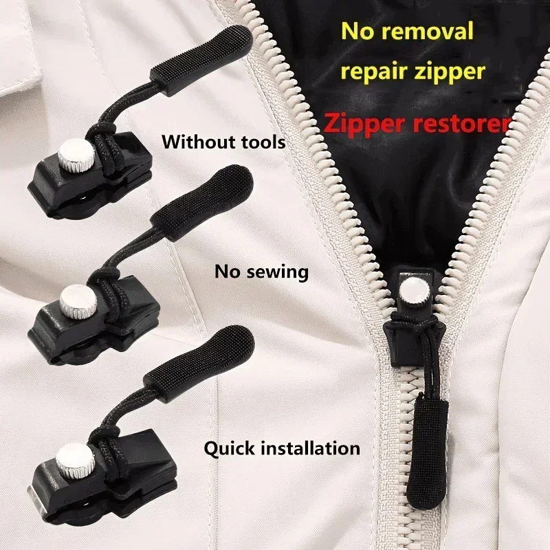 3-6pcs Universal zipper Quick Repair slider Easy to install Seamless replacement zipper head for Jackets Luggage