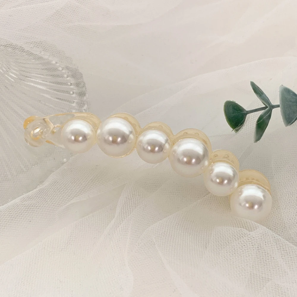 

Аксессуары для волос, элегантные Геометрические пластиковые заколки для волос для девочек и женщин, банановые заколки для волос из крабов и жемчужин