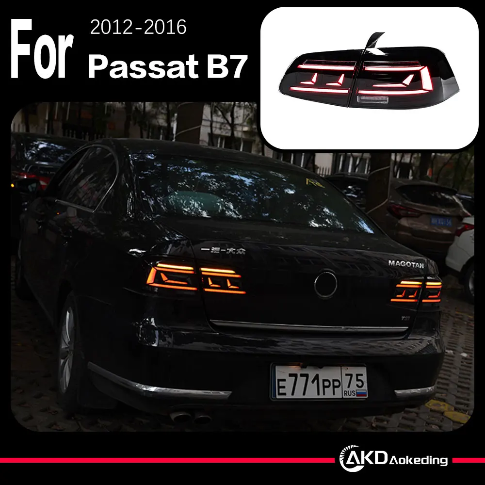 

AKD Car Model for VW Passat B7 Tail Lights 2012-2016 Magotan LED Tail Lamp DRL Dynami Signal Brake auto Accessories