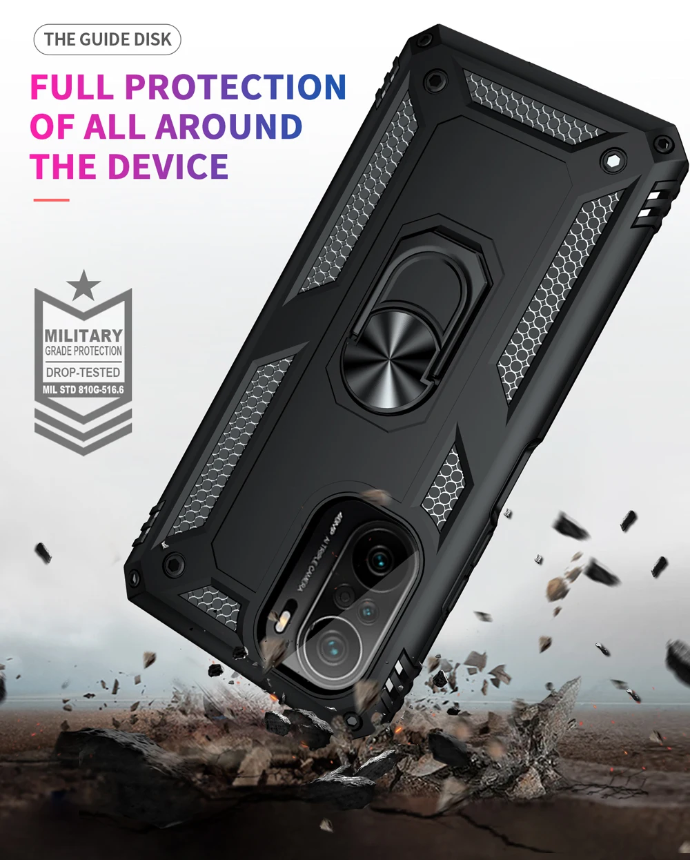 Shockproof Ring Stand Funda TPU Bumpe Cover for Xiaomi Mi11X Mi11i Mi 11i 11X Poco F3 Redmi K40 Pro Plus Ultra K40pro Case Shell 5