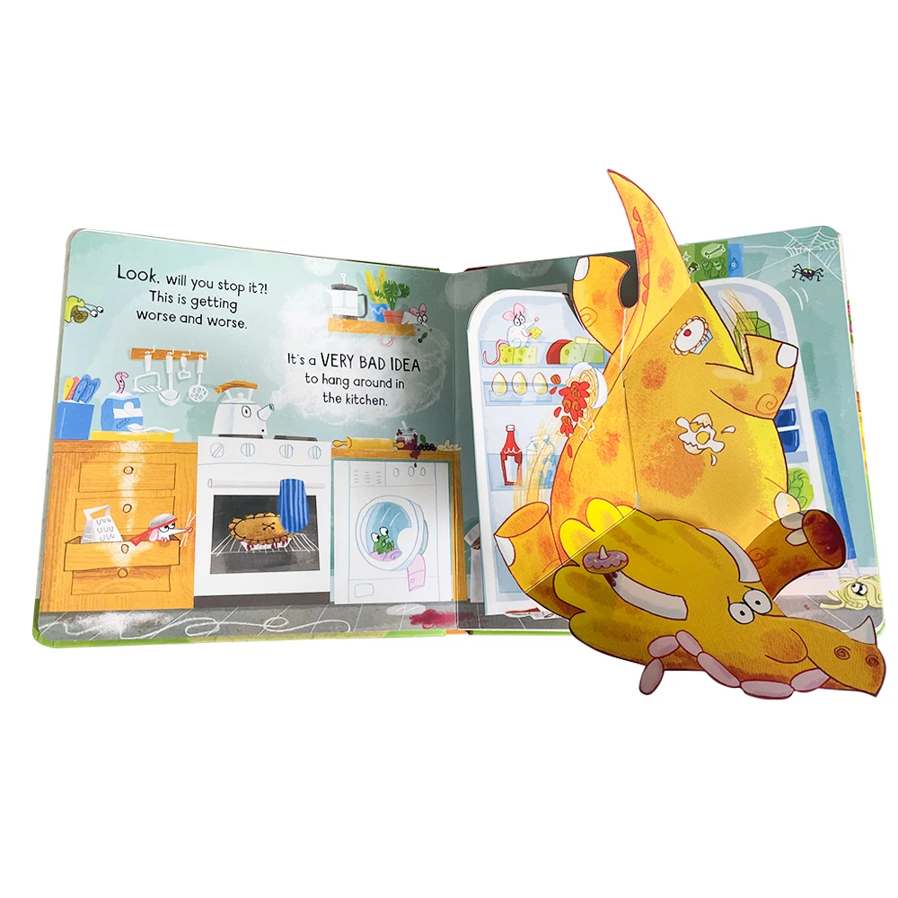 Usborne Pop-UPS Who Let the Dinosaurs out? Picture Books Cardboard English Activity Book Bedtime Story Books Kids Learning Toy 3