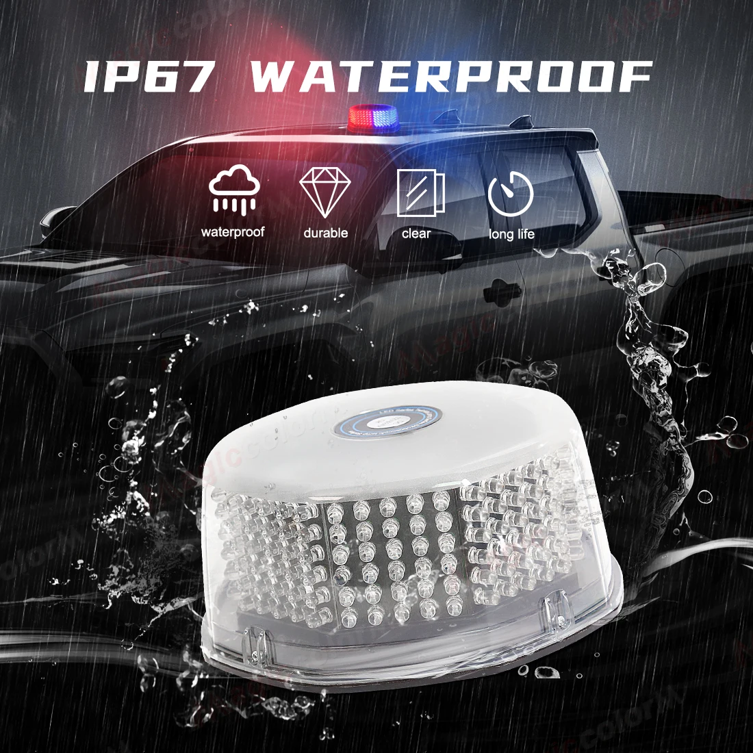 Torcia Da Tetto Auto 240 LED Blu - Luci Stroboscopiche Per Emergenze E Veicoli Di Soccorso - Foto 10
