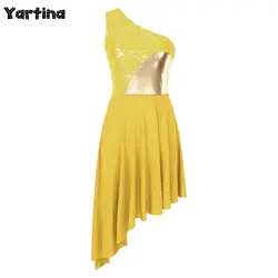 Womens Ballet Dress Worship Liturgical Tunic Lyrical Dance Performance Dresses Asymmetrical Hem Sleeveless Ballroom Dancewear