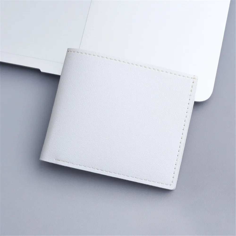 Fashion Men Short PU Leather Wallet Simple Solid Color Thin Male Credit Card Holder Small Money Purses Business Foldable Wallet 4