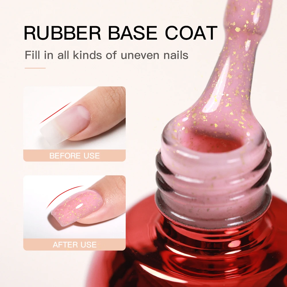 Gold Glitter Rubber Base Gel Polish Foil Gold Pink Milky White Semi Permanent UV LED Nail Art Hybrid Gel Varnish 15ml
